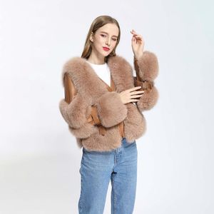 Frauen Pelz Faux Winter Frau Mantel Natürliche Eine Taste Weibliche Outwear Einfarbig V-ausschnitt Mantel Nach Maß XxxxxlWomen's Women'sWomen's