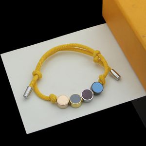 Pulseira com fio multicolorido fashion 6 cores com miçangas coloridas pulseiras de corda caixa de presente para varejo em estoque