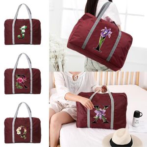 Duffel Bags Flower Color Series Print Travel Bag Unisex Foldbara handv￤skor Arrang￶rer stor kapacitet Portabla bagage Tillbeh￶r Duffel