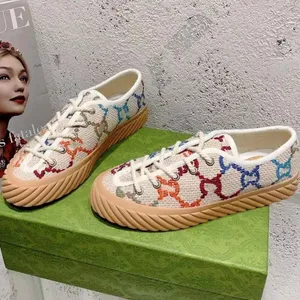 Tennis 1977 Canvas Casual Shoes Luxurys Designer Womens Shoe Italy Green and Red Web Stripe Rubber Sole For Stretch Cotton Low Platform Top Mens Woman Sneaker 03