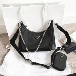 Мода тройной перевосходство года с трех частями набор нейлоновых сумок женская сумка для мужчин роскошные дизайнерские кошелек с монет