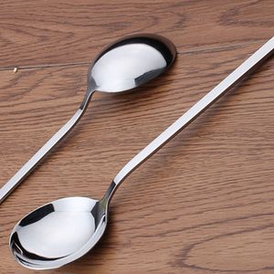 Flatware Sets Stainless Steel Thickened Big Round Spoon Long Handle Soup Watermelon Meal Korean Bibimbap ManufactFlatware FlatwareFlatware