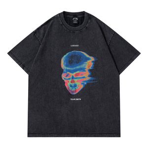 Camisetas para hombre Y2k Oversize Man T Shirt Vintage Graphic Tee Shirts Media manga High Street Hip Hop Casual Loose Skull Camisetas Mujer Unisex T