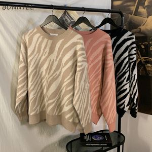 Pullovers Men Autumn Trendy Zebra Pattern projetou suéteres grandes de tamanho masculino estilo coreano Retro Allmatch Ins streetwear Ulzzang 220822