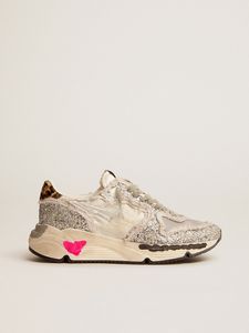 Shoe Low Top Italian Handmade Running Sole Silver Sequin Sneakers Leopard Print Pony Leather