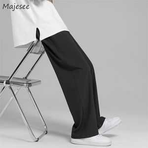 Pantaloni estivi in raso sottile da uomo Pantaloni oversize traspiranti a gamba larga Pantaloni dritti drappeggiati Streetwear M-3XL Pantaloni ad asciugatura rapida 220822