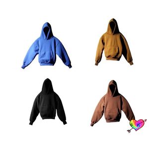 2 Kumaş Sezon 6 Hoodie Erkek Kadınlar 1 1 Yüksek Kaliteli Katı Terry Plus Velvet Fleece Hooded Ye Sweatshirts 220822