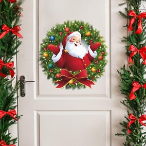 Decorações de Natal Merry Wall Sticker Papai Noel Kits Wreath Kits Window Glass Door Festival Decoração de Natal Ano 2022Christmas Deco