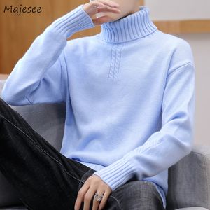 Oversize M3XL Pullover Uomo Solido Semplice Dolcevita Maglioni lavorati a maglia Maschile Slim Stile coreano Moda Confortevole Allmatch Accogliente 220822