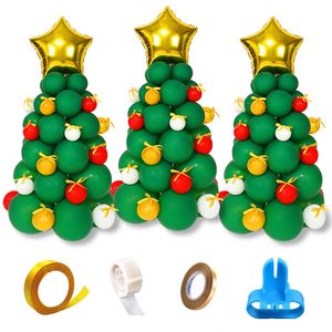 Merry Christmas Party Decoration Latex Balloons Supplies Tree Star Garland Arch Kit MJ0763