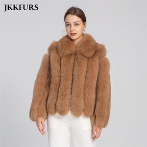 Frauen Kleidung Echtpelz Mantel mit Umlegekragen Echtes Schaffell Leder Luxus Natürliche Pelz Jacke S3616 220822