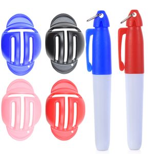 Wholesale golf ball liner for sale - Group buy Golf Ball Triple Track Liner Marker Template Drawing Pen Alignment Marks Tool Sport Training Aids Outdoor Golf Sport Tool