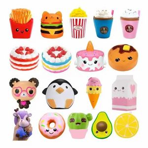 Jumbo Kawaii Patlamış Mısır Fries Panda Squishy Pasta Geyik Süt Squeeze Oyuncaklar Yavaş Yükselen Krem Kokulu Antistress Çocuk Çocuk Bebek Oyuncakları