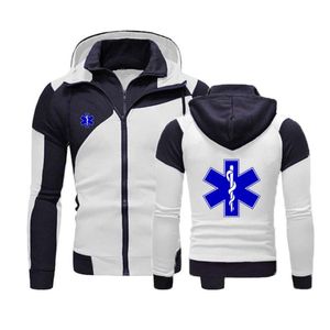 Jackets de emergência Ambulância de emergência 2022 Menas de zíper duplo masculino Sweetshirs casuais do zíper e do outono