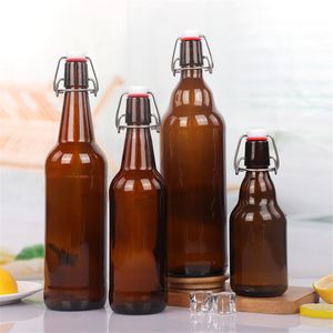 Swing Lid Glass Wine Bottle Beer Mug 500ml/17oz 750ml/25oz 1L/32oz Stainless Steel Hinge No Leakage Reusable Dishwasher Safe