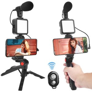 fotografia LED Video Light per foto DSLR SLR KIT01 Smartphone Vlog LED Video-Light Kit con treppiede Microfono Cold Shoe