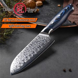 5 Inch Damascus Kitchen Knife 67 Layers Japanese Santoku Knife Japanese Damascus Stainless Steel VG-10 Chef Knife Cooking Tools Gi251h