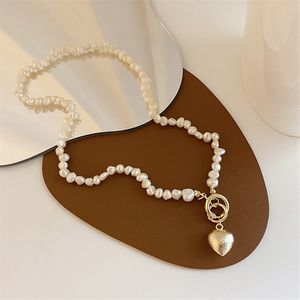 Натуральное барочное неноррат пресноводная жемчужная подвесная ожерелье в форме сердца винтаж