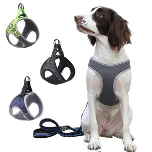 Collari per cani Guinzagli Imbracatura per animali Nylon riflettente Per cani di piccola taglia Gatti Fascia toracica Chihuahua Husky Addestramento Forniture per passeggiateCane