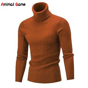 Warm Turtleneck Sweater Autumn Winter Mens Rollneck Warm Knitted Sweater Keep Warm Men Jumper Knit Sweater 220822