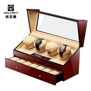 Watch Boxes & Cases High Gloss 4 7 Ultra Silent Motor Wooden Automatic Winder Mechanical Watches Storage BoxWatch
