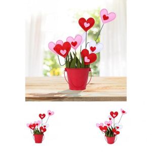 Flores decorativas grinaldas conjuntos de flores de coração útil ornamento portátil de amor artificial portátil forma de decoração floral decorativa