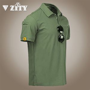Zity Mens Polo Camisa Polo de manga curta Esportes de tênis de tênis de golfe Men tee camiseta de alta qualidade da marca de lapela militar tática 220822