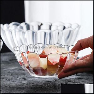 Bowls Acrylic Round Clear Salad Bowl Serving Lotus For Fruit Vegetable Dessert Snack 13.2Cm Drop Delivery 2021 Home Garden K Yydhhome Dhcpe