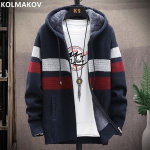 AutumnWinter Mens Fashion Casual Loose Sweater Mens Fleece and Thick Warm Large Size High Quality Cardigan Coat 5XL 220822