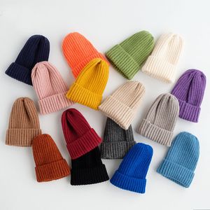 M473 Autunno Inverno Infantile Del Bambino Bambini Cappello Lavorato A Maglia di Colore Della Caramella Del Cranio Cap Ragazze Ragazzi Berretti Bambini Neonati Cappelli Fit 0-3T