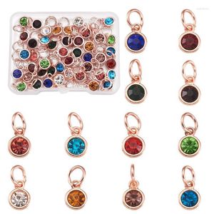 Charms 48 stücke 12 Farben Legierung Geburtsstein Strass Für Geburtstag Schmuck Machen Frauen Halskette Anhänger Ohrringe DIY ZubehörCharms