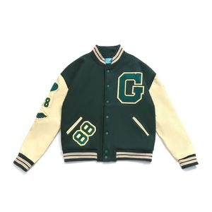 Hip Hop Varsity Jacket Mens Furry Letters Ricamo Color Block College Giacche Donna Harajuku Fashion Baseball Cappotti ins 220818