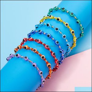 Fashion Rainbow Crystal Beads Evil Blue Eye Strons Bracelet Chakrabeads Dhqey