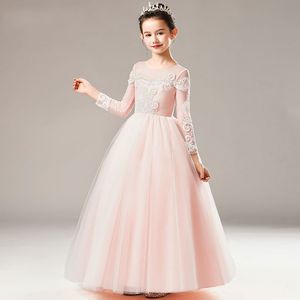 Girl's Dresses Evening Dress Flower Girl Wedding Noble Pink Princess Poncho YarnGirl's