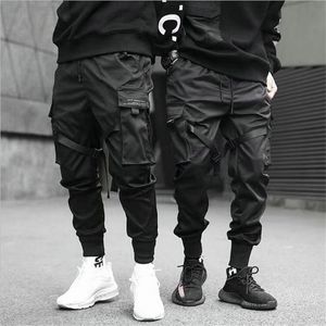 Bänder Harem Jogger Männer Cargo Hosen Street Hip Hop Casual Taschen Baumwolle Trainingshose Männliche Harajuku Mode Hosen 220822