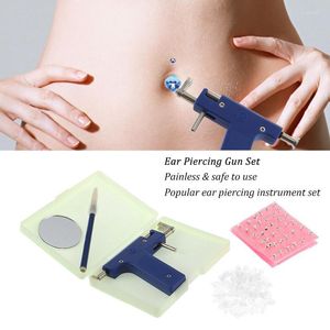 Tattoo Guns Kits Ohr Piercing Gun Set Professionelle Edelstahl Körper Nabel Nase Kit Mit 98 stücke Ohrring Bolzen Werkzeuge