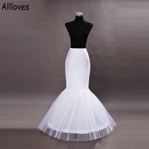 Meerjungfrau Petticoat 1 Hoop Knochen Elastische Taille Hochzeitskleid Krinoline Braut Petticoats Frauen Zubehör Unterrock Für Hochzeit Trompete Ballkleider AL9894