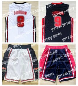 College Basketball Wears 1992 US Basketball Jersey Dream Movie Shorts a maglie bianche nere maschi