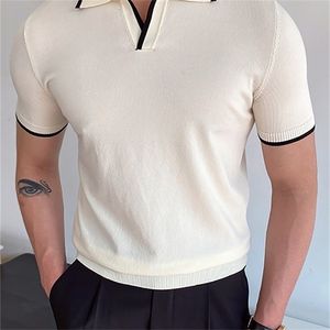 Męskie polo Summer Men Fashion Polo koszule z krótkim rękawem odwrócone kołnierzyki Patchwork Casual Polos Męs