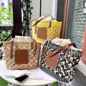 Top quality Designer crochet tote Shoulder Beach Bag Fashion Shopping Loeve womens mens vacation straw Crossbody bags hollow out famous handbags Lady wallet Purses