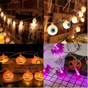 Andra festliga festförsörjningar 2023 Halloween Pumpkin Ghost Skeletons Bat LED Light String Festival Decoration For Home Outdoor Ornament 220826