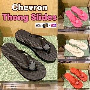 Chevron Thong Flatform Sandals Women flip flops Resin Signature Slides outdoor beach slipper womens Sandal slippers Pink Hibiscus red black white Rubber slide