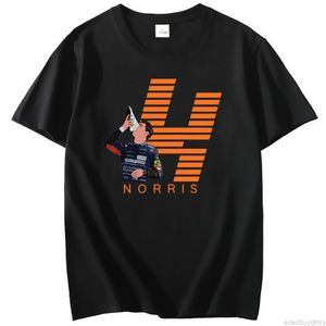 F1 McLaren Team Racing Fãs T camisetas 2022 Men's Formula 1 Racer Lando Norris camisa Novo verão 100% algodão de manga curta Tops confortáveis