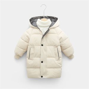 Płaszcz Down 2-12Y Rosyjskie dziecięce odzież zimowe ubrania zimowe nastolatki dla chłopców dziewczęta bawełniane płaszcze parka gęstwy ciepłe długie kurtki 220826