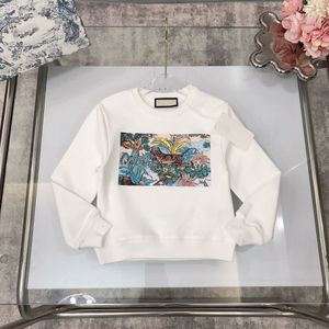 Designer-Sweatshirts für Kinder, lockerer, atmungsaktiver Pullover, für Jungen und Mädchen, für Herbst und Winter, Kapuzenpullover, Baby-Sweatshirt mit Tigerblumen-Alphabet