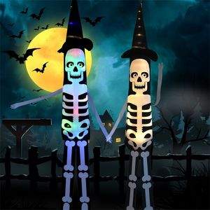 Outras festa festivas suprimentos de Halloween Ghost Skeleton Bat Pumpkin LED Windsocks pendurado Deco 220826