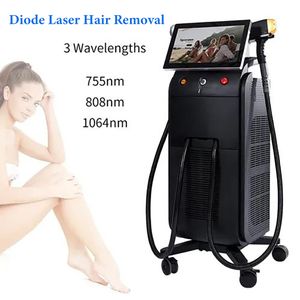 Diode laser 3500W hair reduction machine 3 waves 755nm 808nm 1064nm permanent suitable for darker terminal hairs