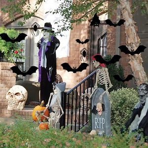 Decorazione per feste Halloween Grande ragno Occhi luminosi Ornamento di pipistrello Muro del cortile 220826