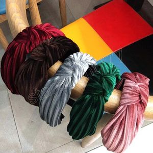 Moda feminina bandeira de cabeça listrada de veludo listrada cor de cabelo sólida cor clássica de cabelos adultos acessórios para cabelo adulto