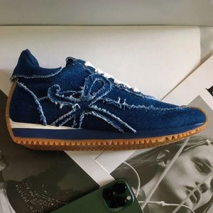 Damskie 23SS Fashion Flow runner obuwie kolor Denim Blue Ladies Mens Dark Denims Blue Sneakers Top wysokiej jakości z oryginalnym pudełkiem